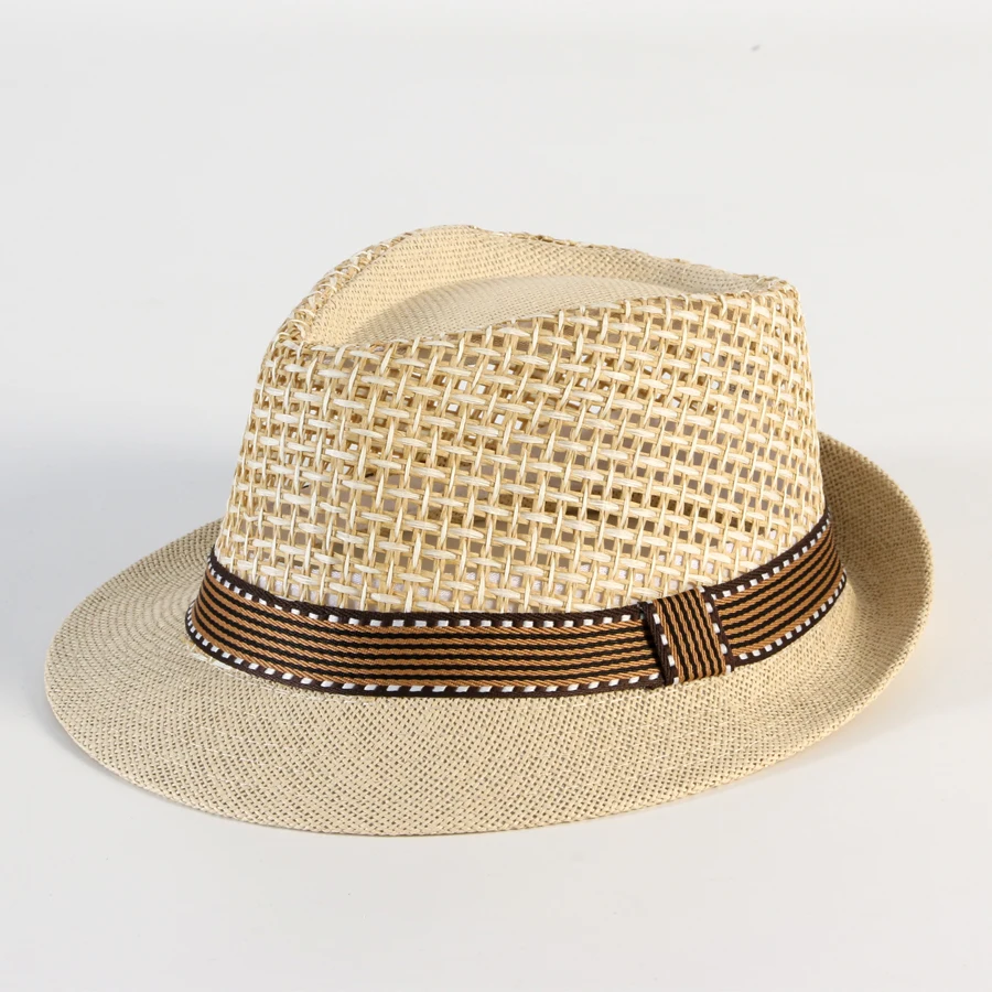 Bucket Hat Straw - Strohhüte Fedora-Hut Panama-Kappen Derby Trilby Hut