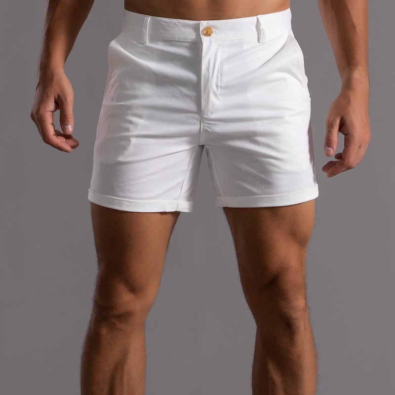 Shorts Chino Slim - Herren Slim Fit Chino-Shorts mit Aufrollsaum