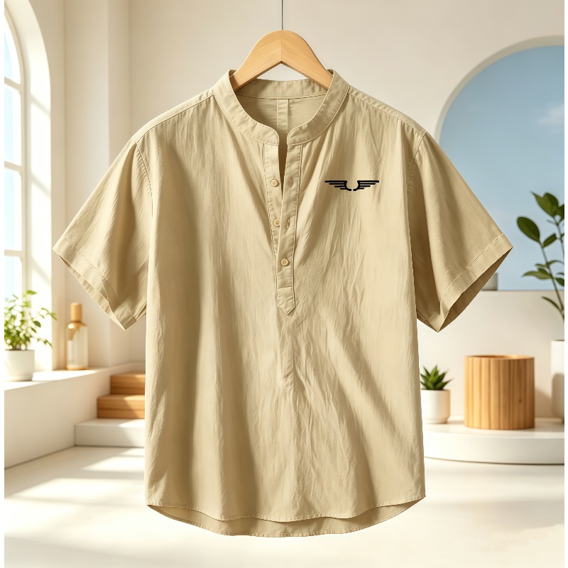 Linen Shirt Breathable - Herrenhemd aus Baumwolle und Leinen mit