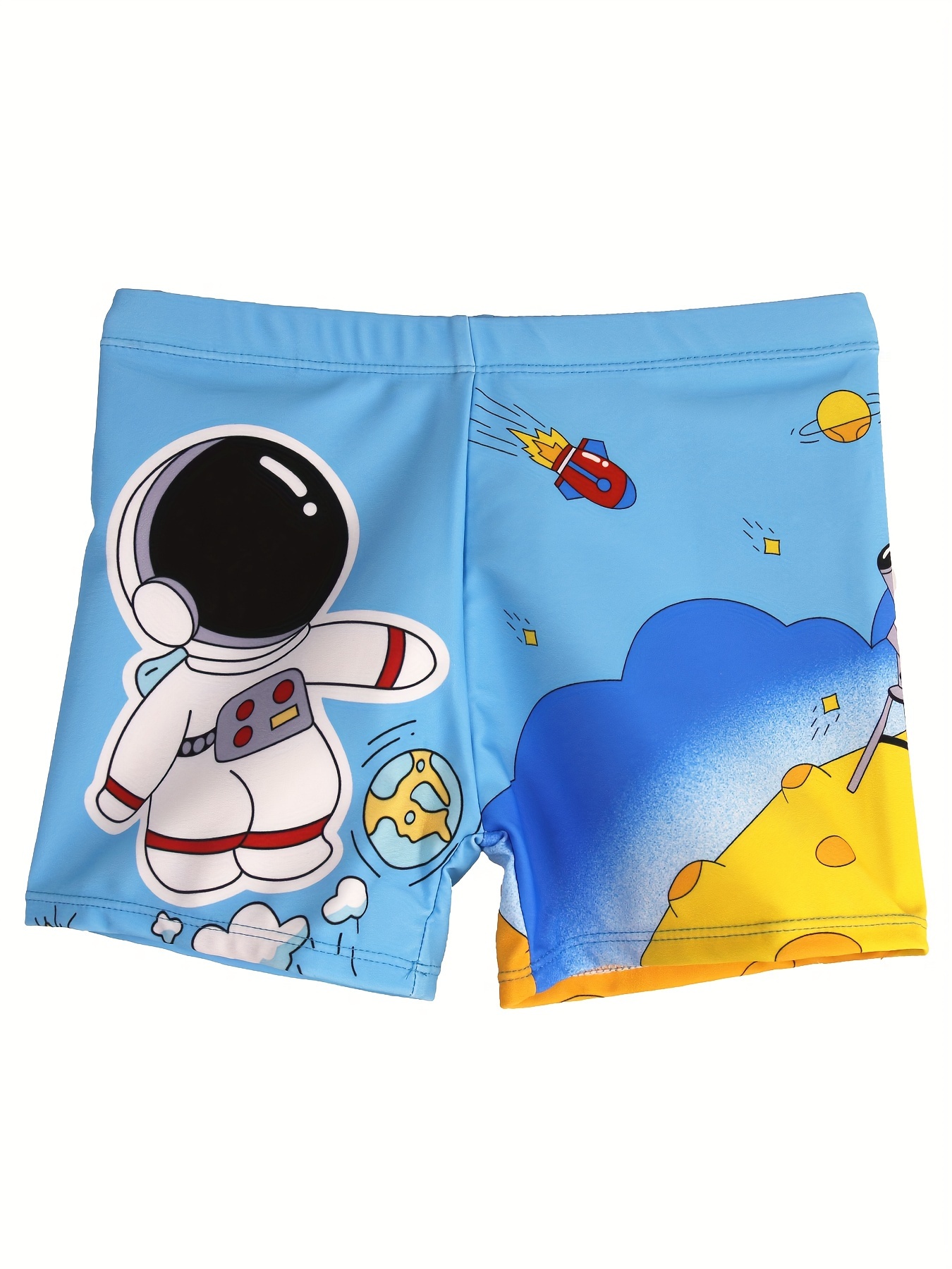 Swim Trunk Quick Dry - Schnell trocknende Badehose mit Cartoon-Astronauten-Muster für