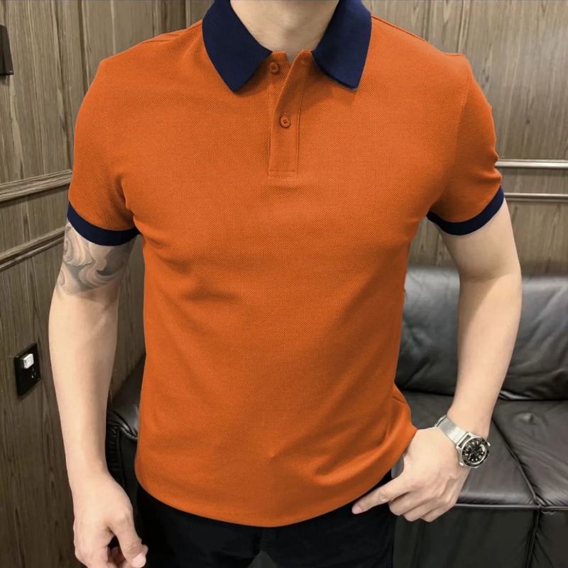 Polo Shirt Pique - Herren Übergrößen Piqué Poloshirt mit Kontrastkragen