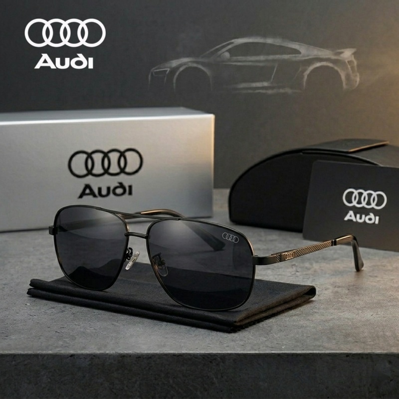 Sunglasses Aviator Polarized - Luxuriöse AUDI-Sonnenbrille, polarisierte quadratische Pilotensonnenbrille, Business-Sonnenbrille