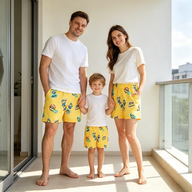 Trunks Board Surf - Minions bedruckte Badeshorts für Jungen, schnell