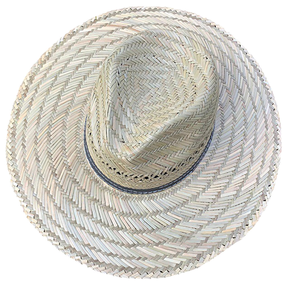 Bucket Hat Straw - Strohhut mit gewebtem Schirm, Bucket-Hut für