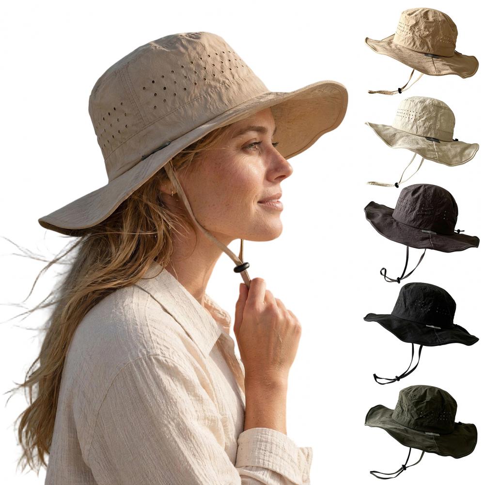Packable Hat Nylon - UPF50+ Atmungsaktiver Nylon-Netz-Sonnenhut mit breiter Krempe,