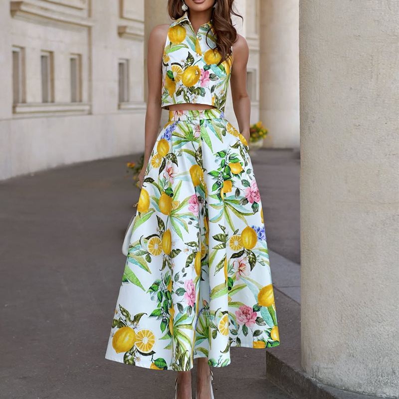 Shirt Camp Collar - Damenmode: Neues elegantes zweiteiliges Sommer-Set mit