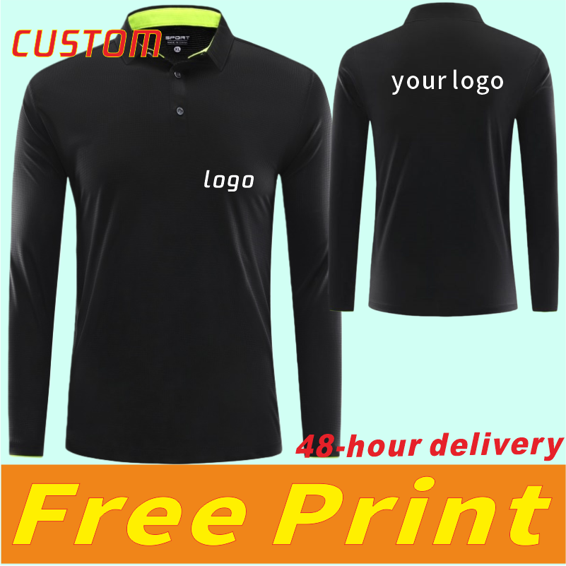 Polo Shirt Pique - Schnell trocknendes, atmungsaktives, langärmliges Sport-T-Shirt-Poloshirt mit
