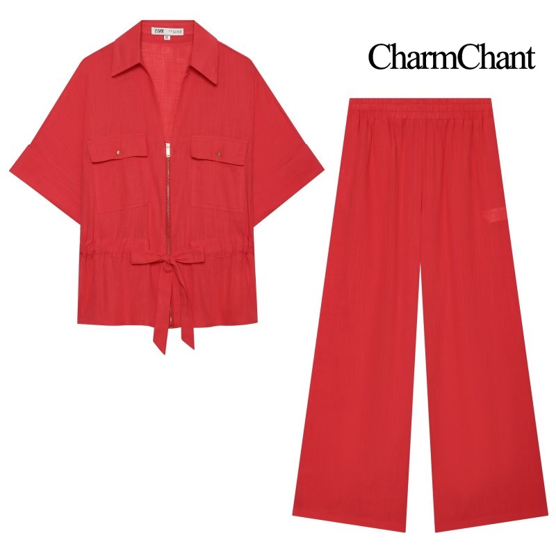 CHARMCHANT Damen Zweiteiler au – Short Linen Drawstring Bewertung und Preis