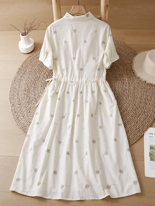 Elegantes Besticktes Blumen-Ba – Short Linen Drawstring Bewertung und Preis