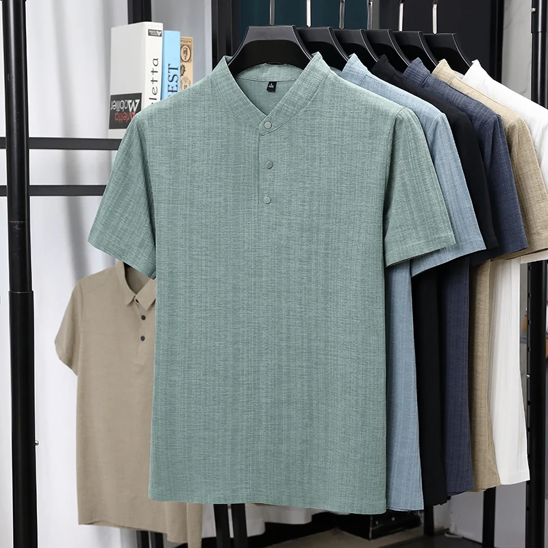 Herren-Hemden mit Stehkragen u – Linen Shirt Breathable Bewertung und Preis