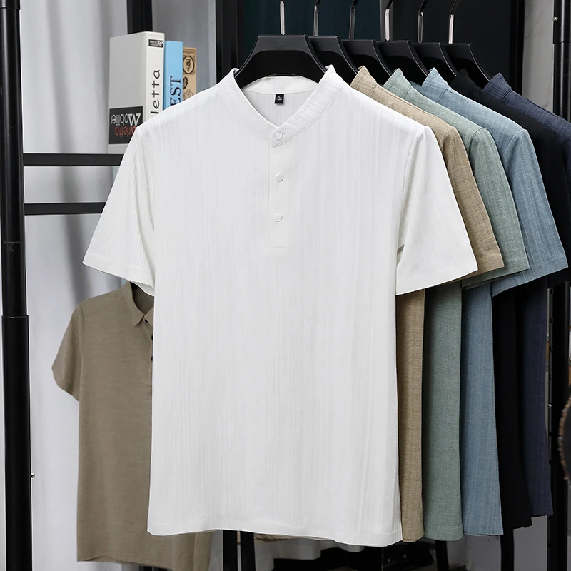 Herren-Hemden mit Stehkragen u – Linen Shirt Breathable Bewertung und Preis