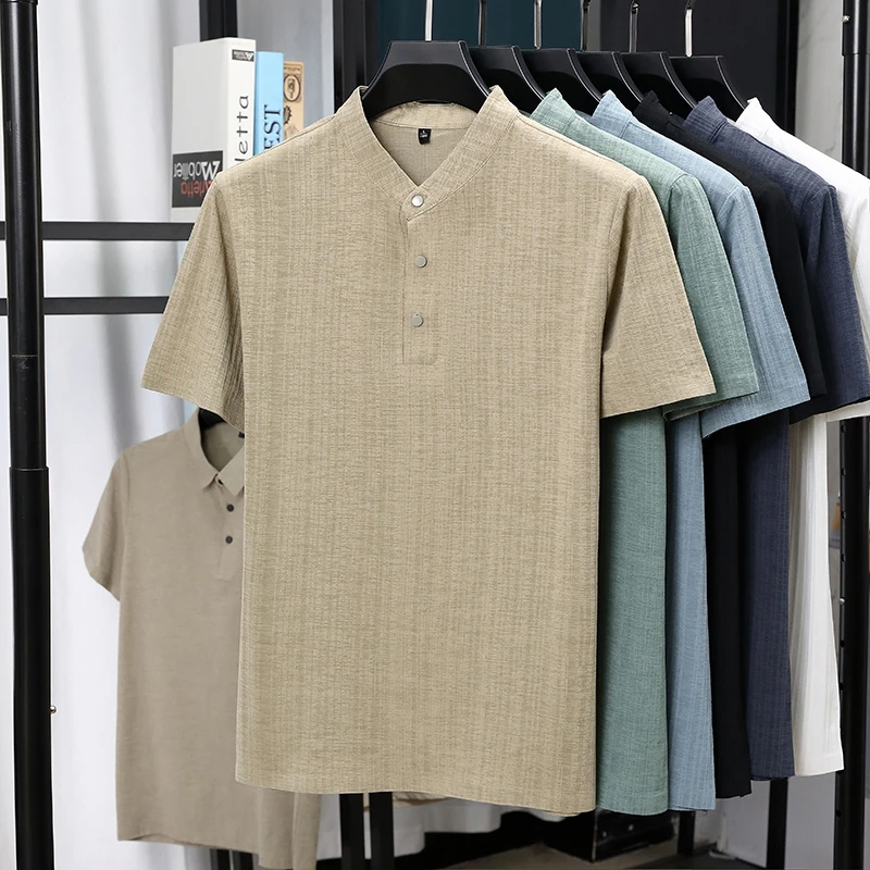 Herren-Hemden mit Stehkragen u – Linen Shirt Breathable Bewertung und Preis