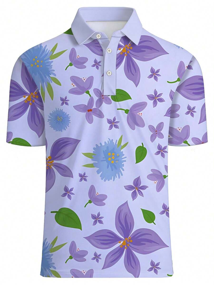 Herren Blumenmuster Piqué-Hemd – Polo Shirt Pique Bewertung und Preis