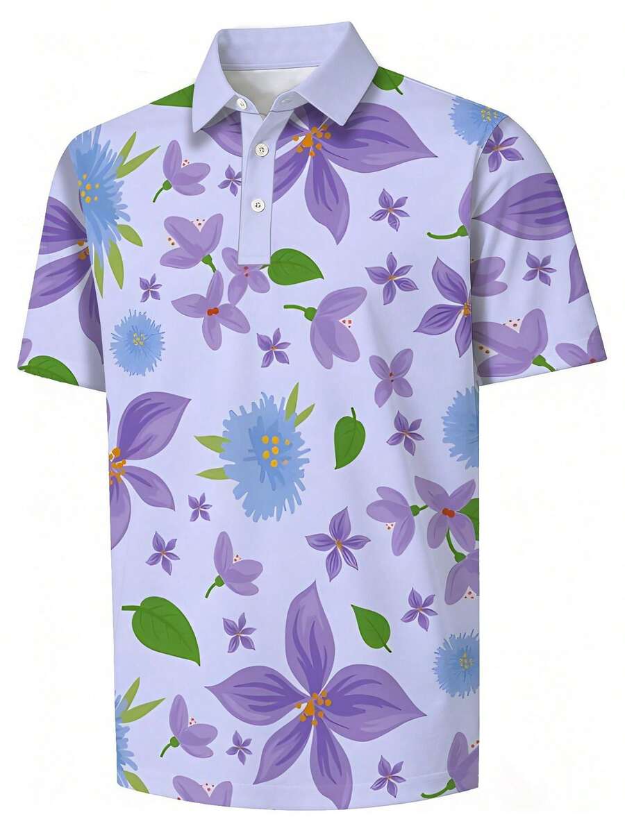Herren Blumenmuster Piqué-Hemd – Polo Shirt Pique Bewertung und Preis