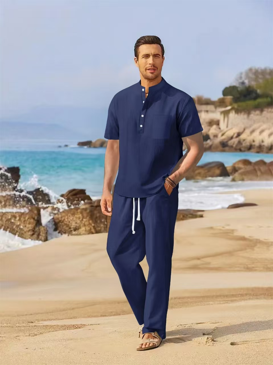 Sommer-Herren-Set aus Baumwoll – Short Linen Drawstring Bewertung und Preis