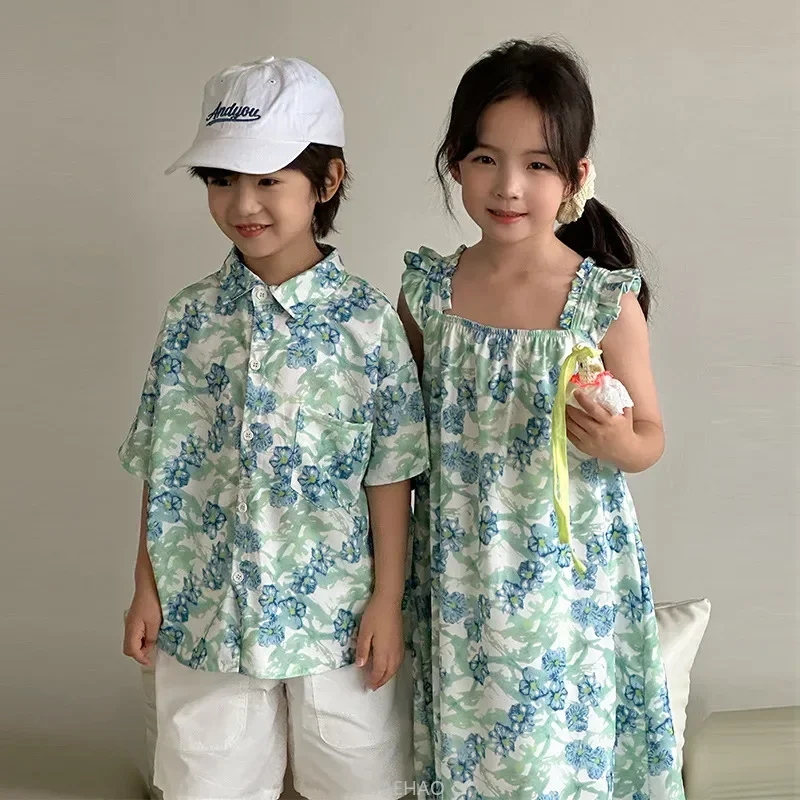 Look Jungen-Hemden, koreanisch – Resort Shirt Floral Bewertung und Preis