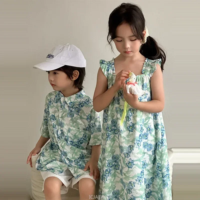 Look Jungen-Hemden, koreanisch – Resort Shirt Floral Bewertung und Preis