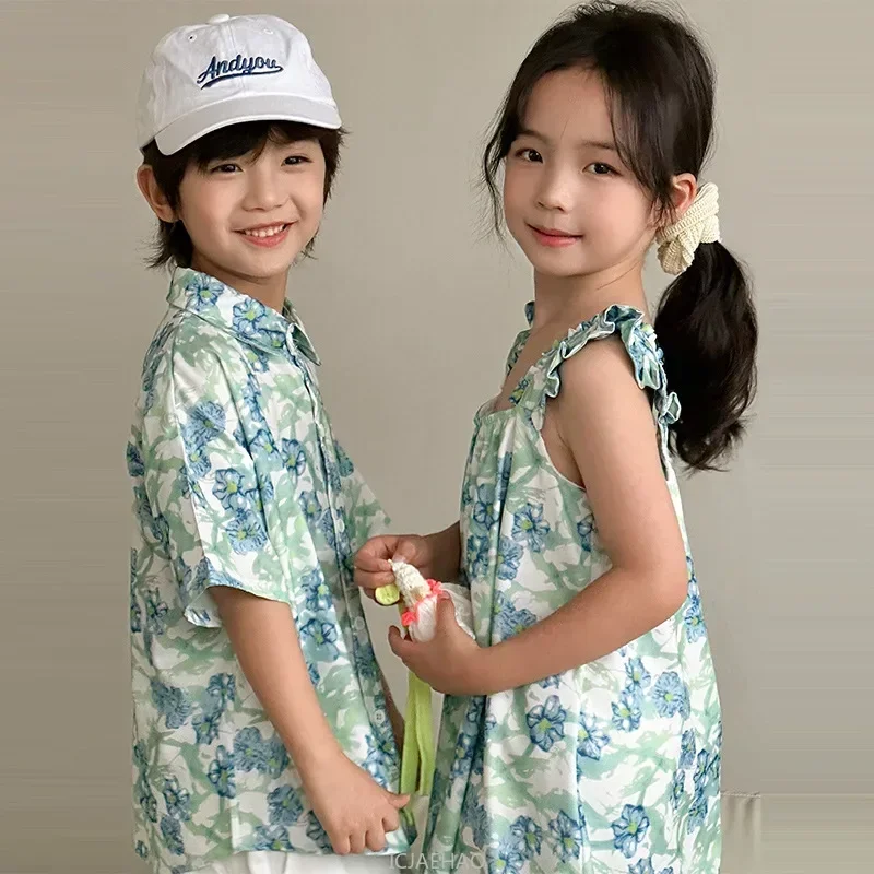 Look Jungen-Hemden, koreanisch – Resort Shirt Floral Bewertung und Preis