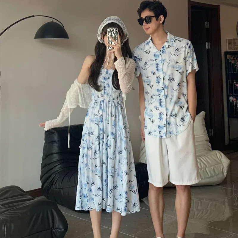 Resort-Paar-Look, Sommerkleidu – Resort Shirt Floral Bewertung und Preis