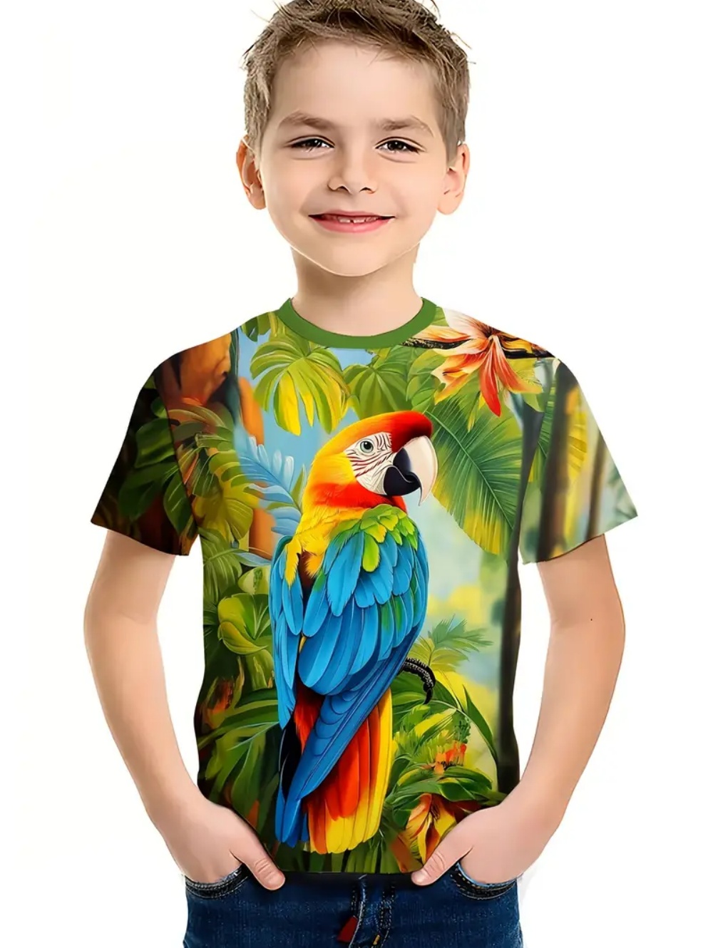 Kinder T-Shirt mit Tropischem  – Tee Graphic Print Bewertung und Preis