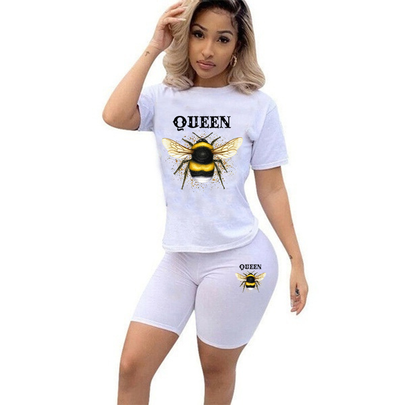 Frauen Zwei Stück Set Sommer K – Tee Graphic Print Bewertung und Preis