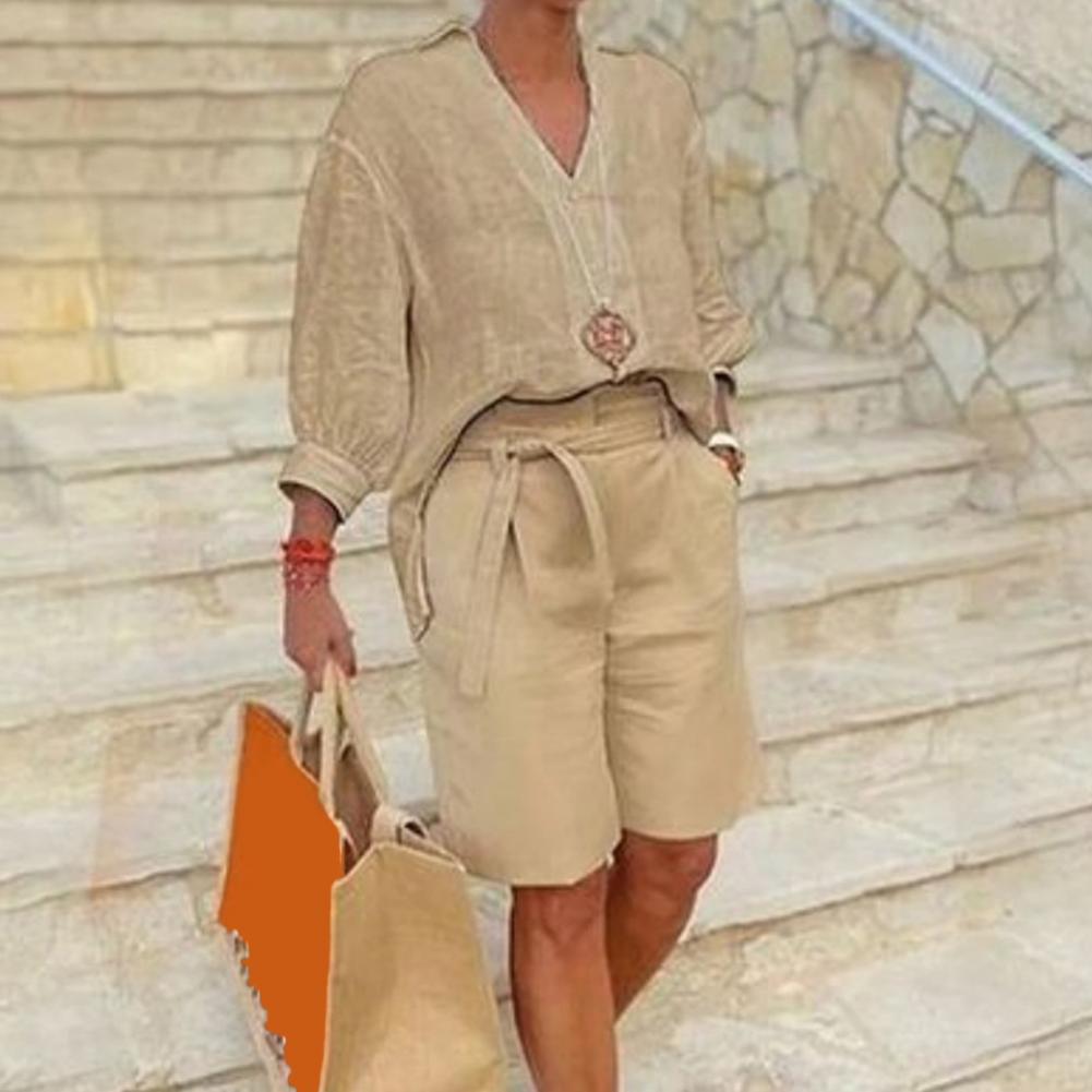 Baumwoll-Leinen-Zweiteiler für – Linen Shirt Breathable Bewertung und Preis