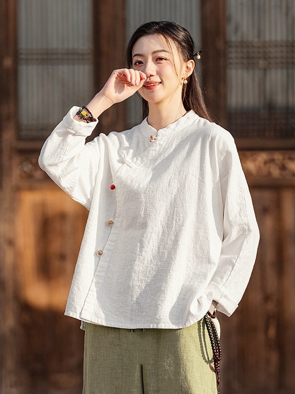 Neues chinesisches Zen-Meditat – Linen Shirt Breathable Bewertung und Preis