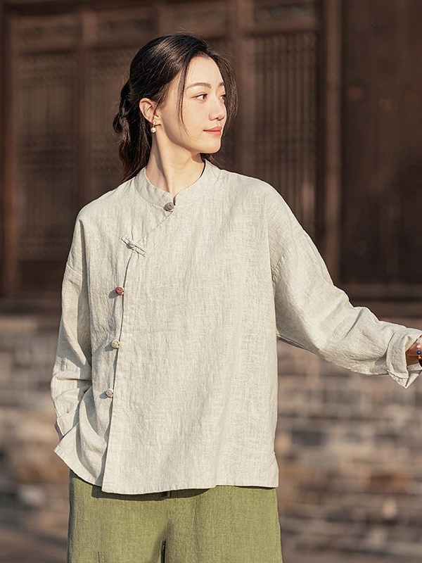 Neues chinesisches Zen-Meditat – Linen Shirt Breathable Bewertung und Preis