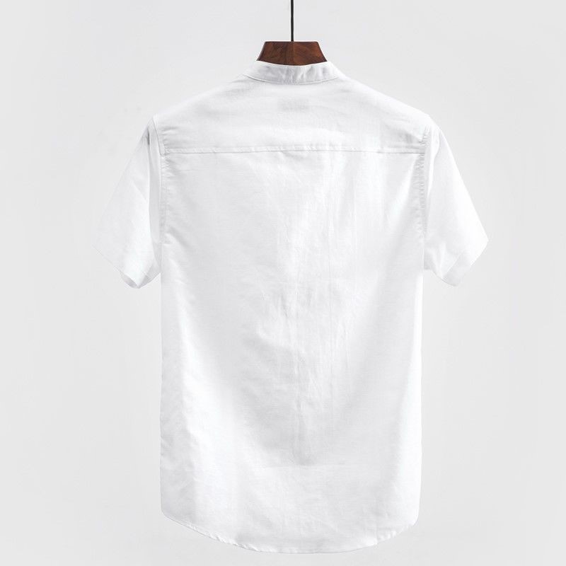 Japanischer Stil Lässiges Krag – Linen Shirt Breathable Bewertung und Preis