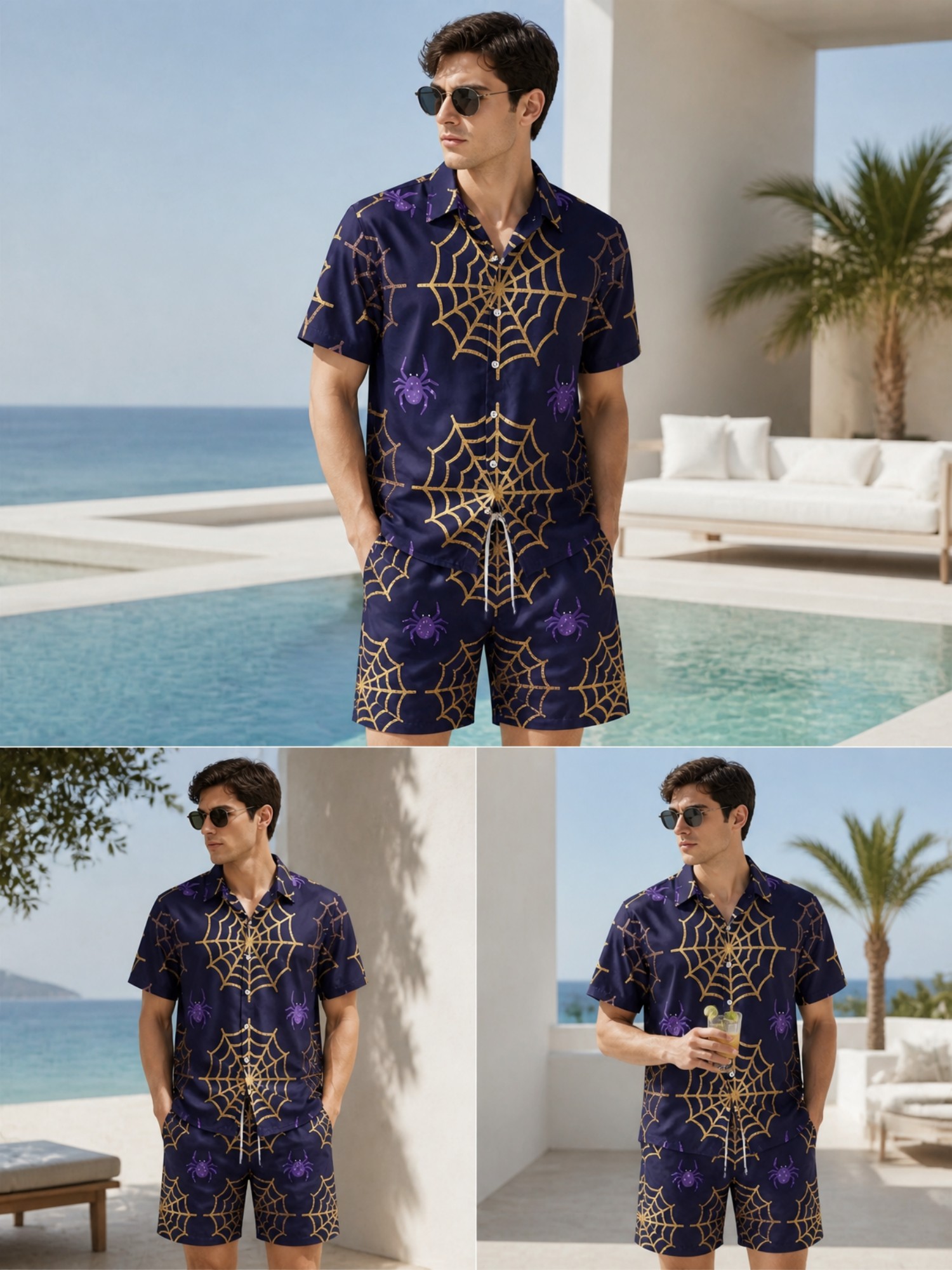 Herren-Sommer-Set mit kurzärme – Resort Shirt Floral Bewertung und Preis