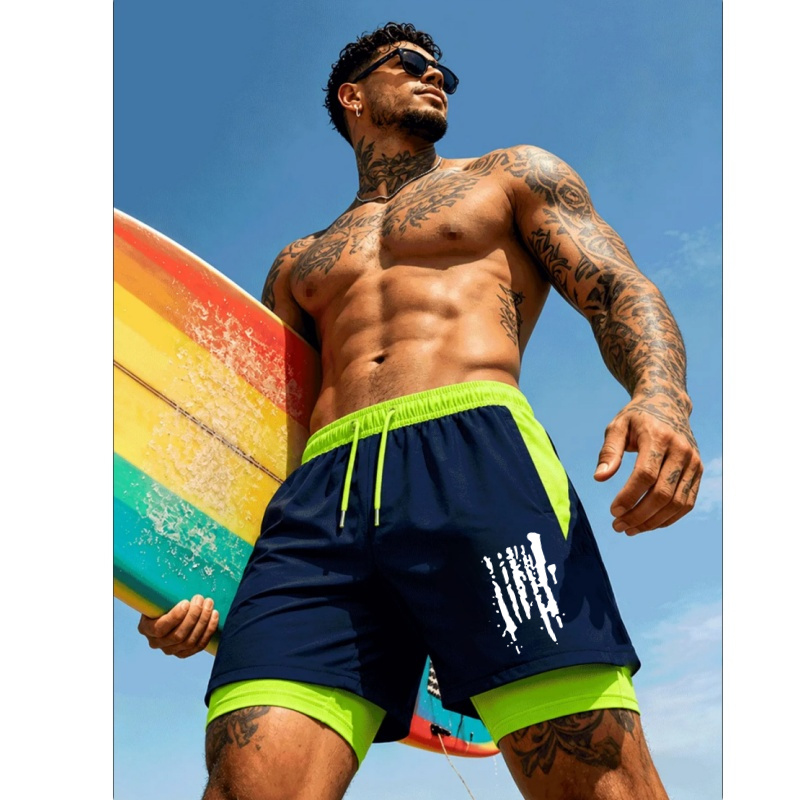 Herren Zwei-in-Eins Doppellagi – Trunks Board Surf Bewertung und Preis