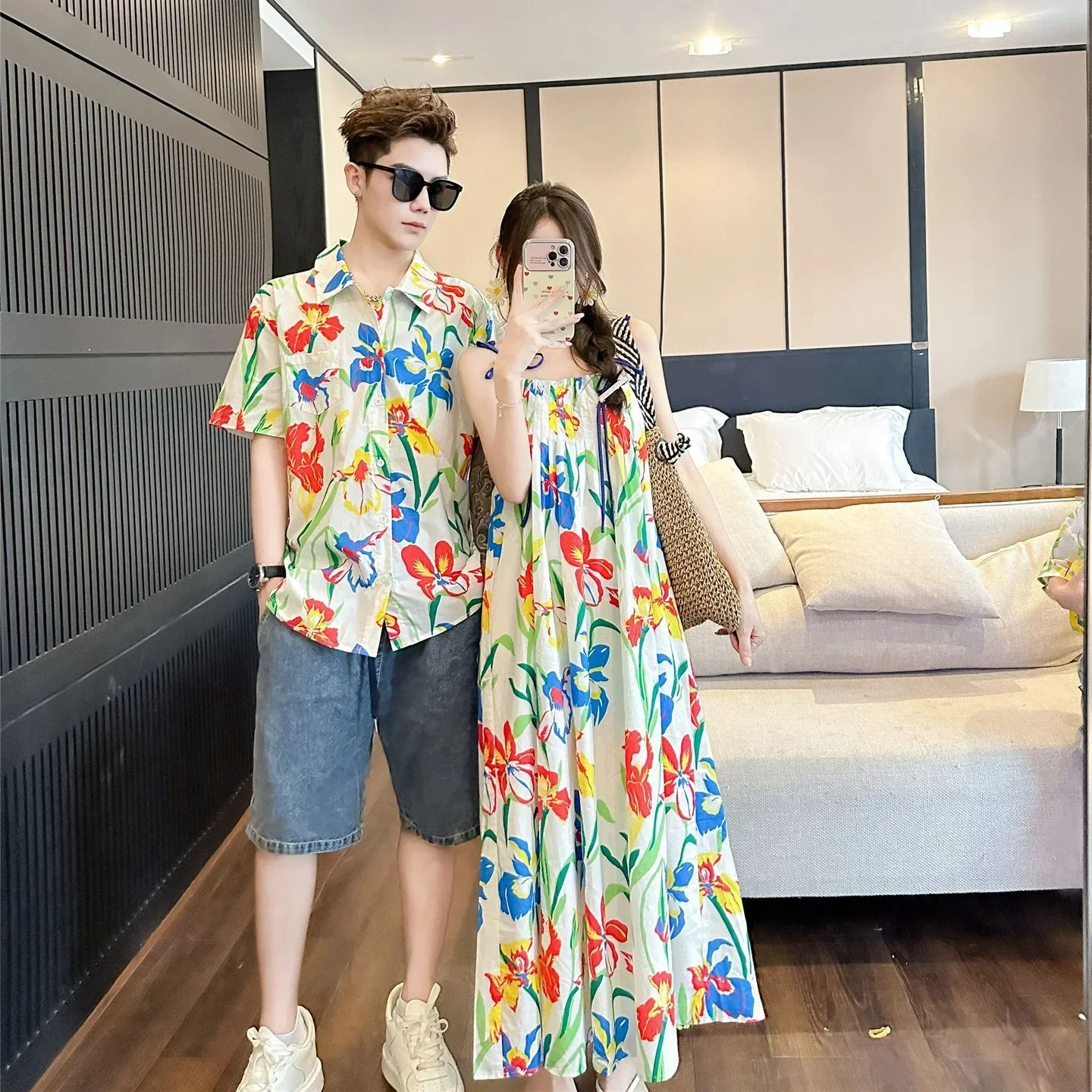 Urlaubskleidung Koreanische Ma – Resort Shirt Floral Bewertung und Preis