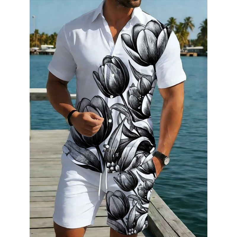 Herren-Set aus weißem Hemd mit – Resort Shirt Floral Bewertung und Preis