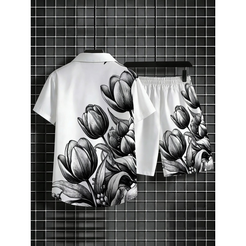 Herren-Set aus weißem Hemd mit – Resort Shirt Floral Bewertung und Preis