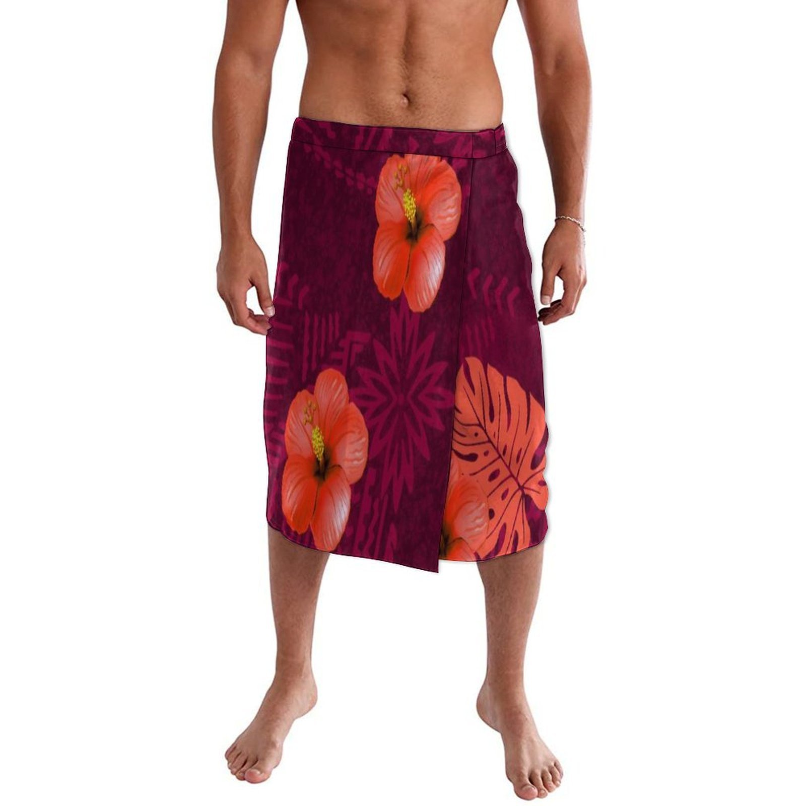 Blaues, geblümtes polynesische – Sarong Men Wrap Bewertung und Preis